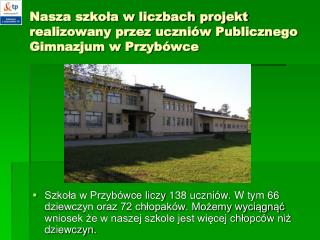 Nasza szkoła w liczbach projekt realizowany przez uczniów Publicznego Gimnazjum w Przybówce
