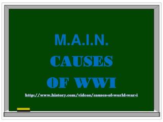 M.A.I.N. CAUSES OF WWI history/videos/causes-of-world-war-i