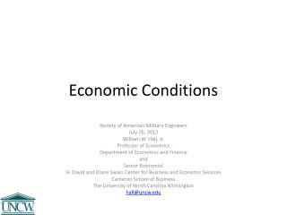 Economic Conditions