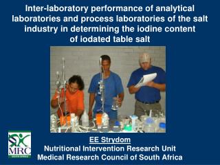 EE Strydom Nutritional Intervention Research Unit Medical Research Council of South Africa