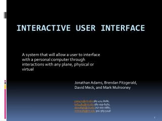 Interactive User Interface