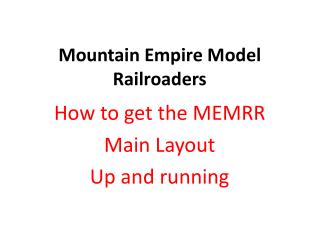 Mountain Empire Model Railroaders
