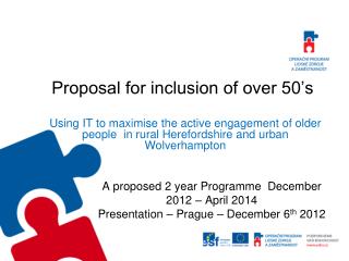 Proposal for inclusion of over 50’s