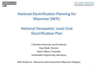 National Electrification Planning for Myanmar (NEP):