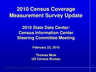 CCM – Census Coverage Measurement