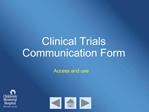 Clinical Trials Communication Form