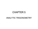 ANALYTIC TRIGONOMETRY