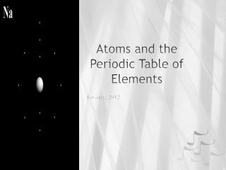Atoms and the Periodic Table of Elements