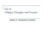 Ch 14 Oblique Triangles and Vectors