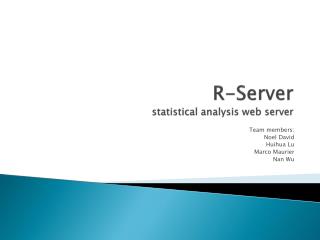 R-Server statistical analysis web server