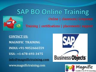 SAP BO ONLINE TRAINING IN CANADA