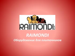 RAIMONDI Оборудование для плиточников
