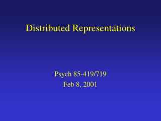 Distributed Representations