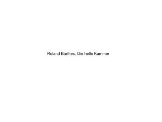 Roland Barthes, Die helle Kammer