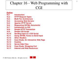 Chapter 16 - Web Programming with CGI