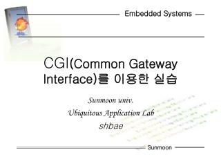 CGI (Common Gateway Interface) 를 이용한 실습