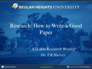 Research: How to Write a Good Paper