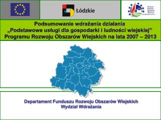 Podsumowanie wdrażania działania „Podstawowe usługi dla gospodarki i ludności wiejskiej”