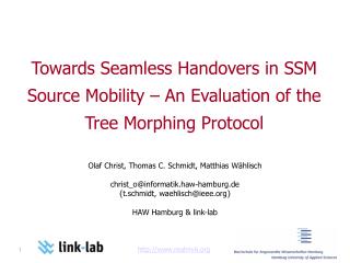 Towards Seamless Handovers in SSM Source Mobility – An Evaluation of the Tree Morphing Protocol