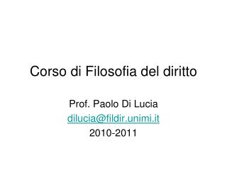 Corso di Filosofia del diritto