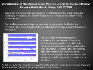 Characterization of Magnetic and Porous Materials Using X-Ray Powder Diffraction