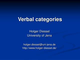 Verbal categories