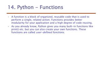 14. Python - Functions