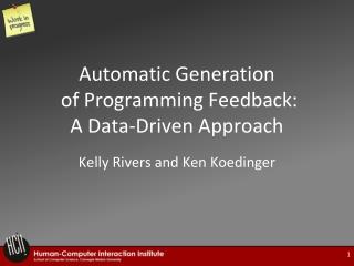 Automatic Generation of Programming Feedback: A Data-Driven Approach