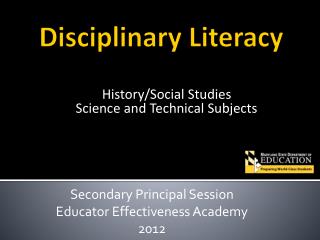 Disciplinary Literacy