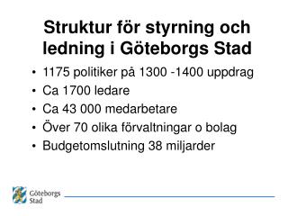 Struktur för styrning och ledning i Göteborgs Stad