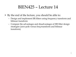 BIEN425 – Lecture 14