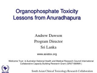 Organophosphate Toxicity Lessons from Anuradhapura
