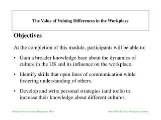 The Value of Valuing Differences in the Workplace