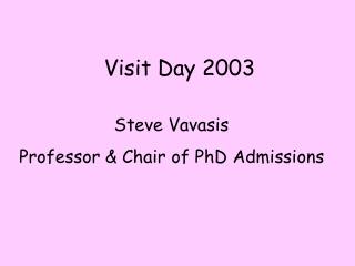 Visit Day 2003