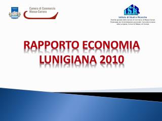 Rapporto Economia LUNIGIANA 2010