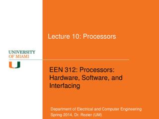 Lecture 10: Processors