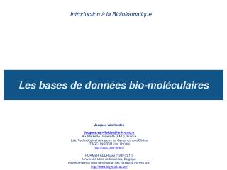 Les bases de données bio-moléculaires