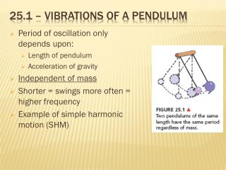 25.1 – vibrations of a pendulum