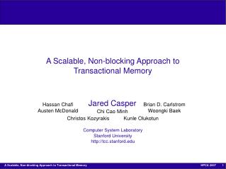 A Scalable, Non-blocking Approach to Transactional Memory