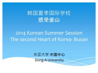 韩国夏季国际学校 感受釜山 2014 Korean Summer Session The second Heart of Korea- Busan