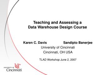 Teaching and Assessing a Data Warehouse Design Course