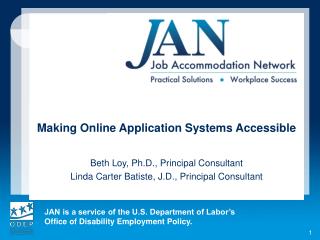 Making Online Application Systems Accessible Beth Loy, Ph.D., Principal Consultant