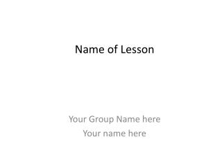 Name of Lesson