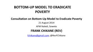 BOTTOM-UP MODEL TO ERADICATE POVERTY