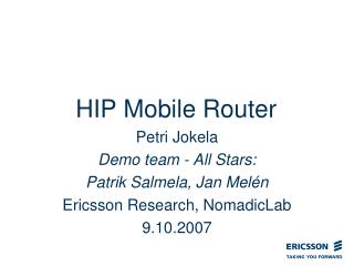 HIP Mobile Router