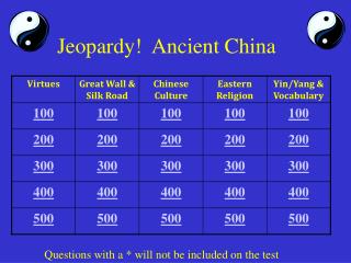 Jeopardy! Ancient China