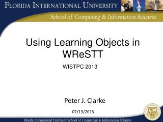 Using Learning Objects in WReSTT