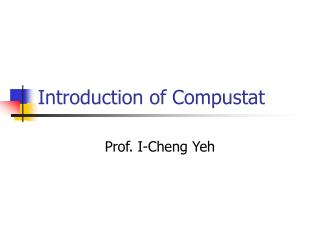 Introduction of Compustat