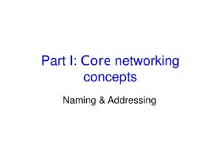 Part I: Core networking concepts