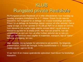 KLUB Rungsted private Realskole